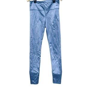 Avia Blue Athletic Leggings Metallic High Waist Capri Length Workout Medium